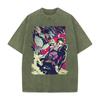 JoJo's Bizarre Adventure Jotaro Kujo Graphic T Shirt Men Women Washed Cotton Tshirts Vintage Casual Clothing Anime Streetwear