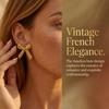 Vintage Textured Gold Color Bow Stud Earrings for Women Stainless Steel Ribbed Ribbon Statement Studs Everyday Office Jewelry