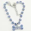 Bone Heart Pendant Rhinestone Necklace Collar for Puppy Pet