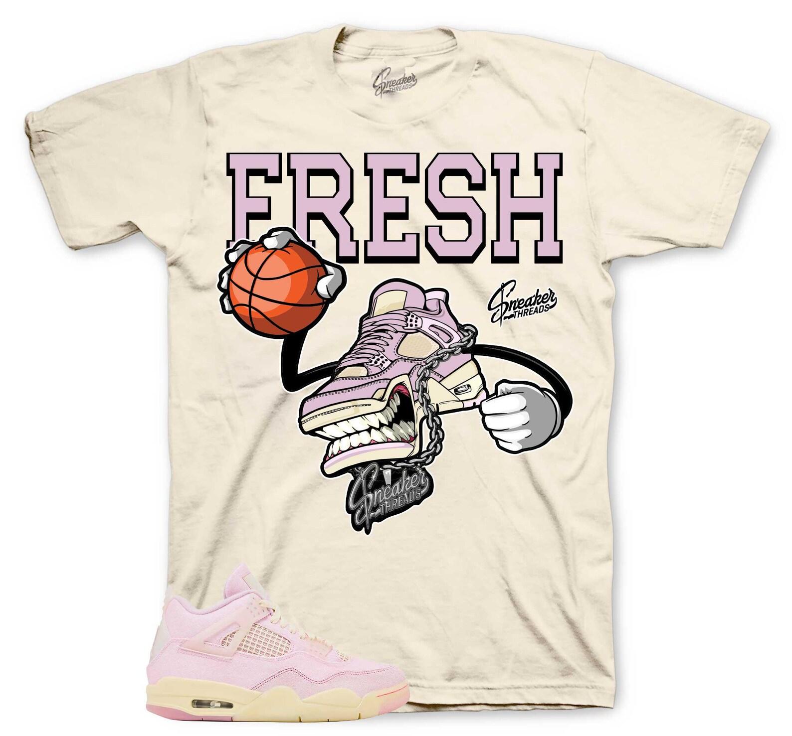 T-Shirt To Match Retro 4 Iced Carmine AJ4 - Fly Kicks Sneaker Tees 2XL