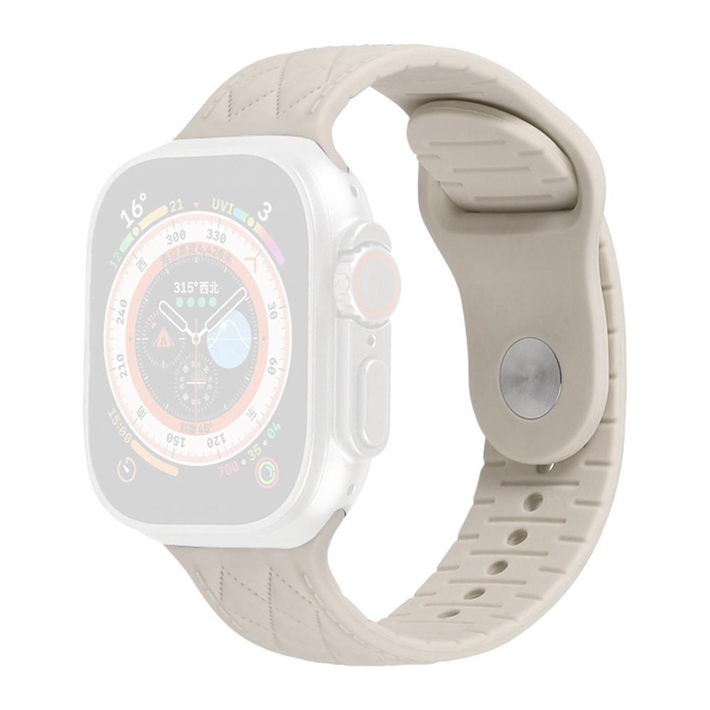 

Silicone Band for Apple Watch Series 10 Ultra 9 8 7 SE 6 5 4 3 2 1 46mm 49mm 45mm 44mm 42mm Rhombus Design Watch Strap Starlight