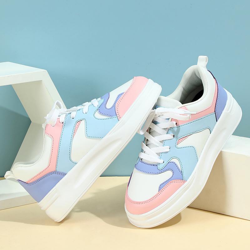 Fashion Board Shoes Ins Trendy Sneakers Women Men PU Leather Walking Shoes Casual Daily Shoes Platform Footwear Wear-resistant