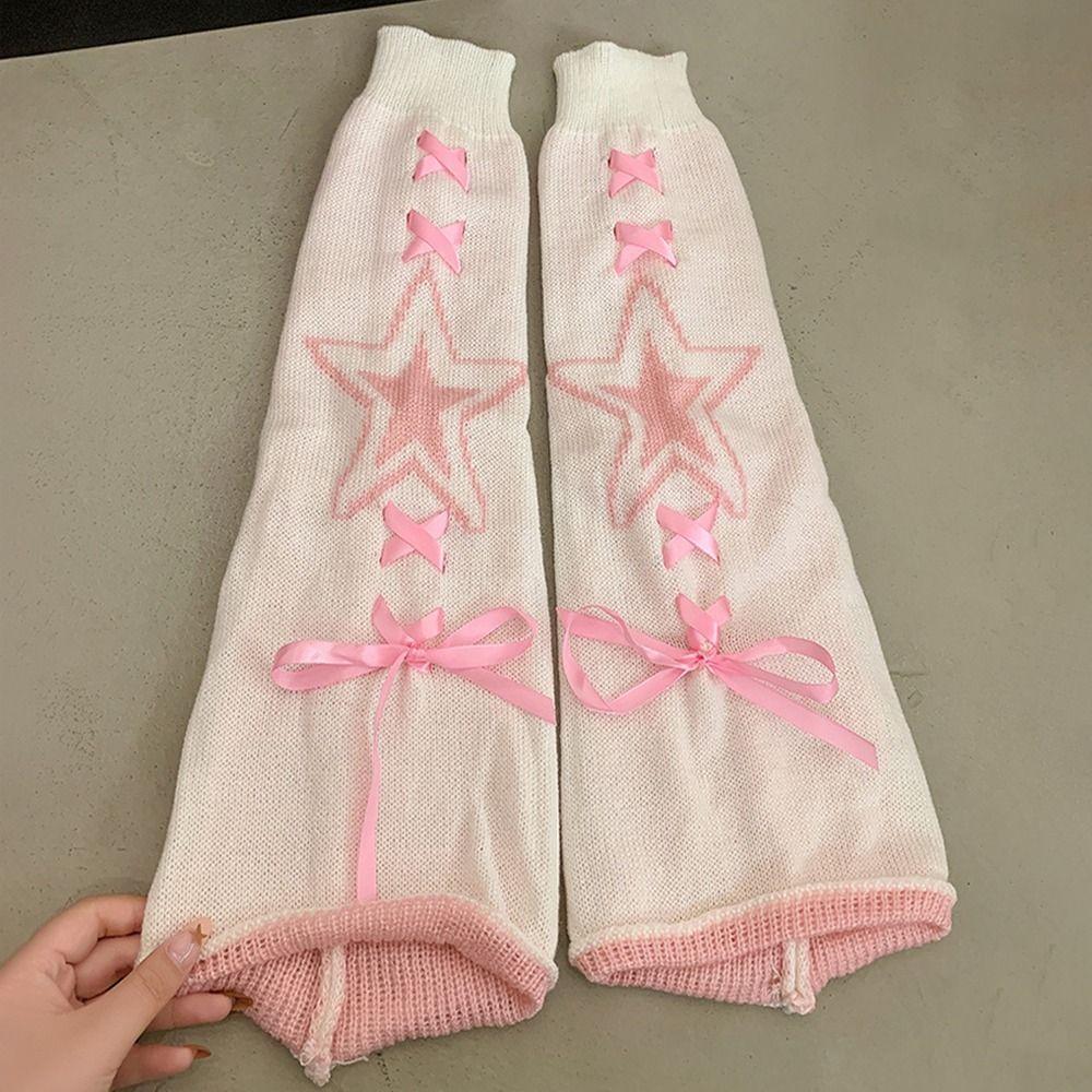 Drawstring Long Stockings Warm Wide Leg Socks Fashion Leg Warmers  for Winter Autumn