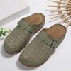 Cross Border Foreign Trade Plus Size Slippers for Women, Summer Baotou Metal Buckle Hollow Women's Shoes Slippers