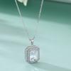 Bague Ringen Rectangular Momulberry Stone Pendant European And American Fashion 925 Sterling Silver Square Diamond Necklace Girls Clavicle Chain