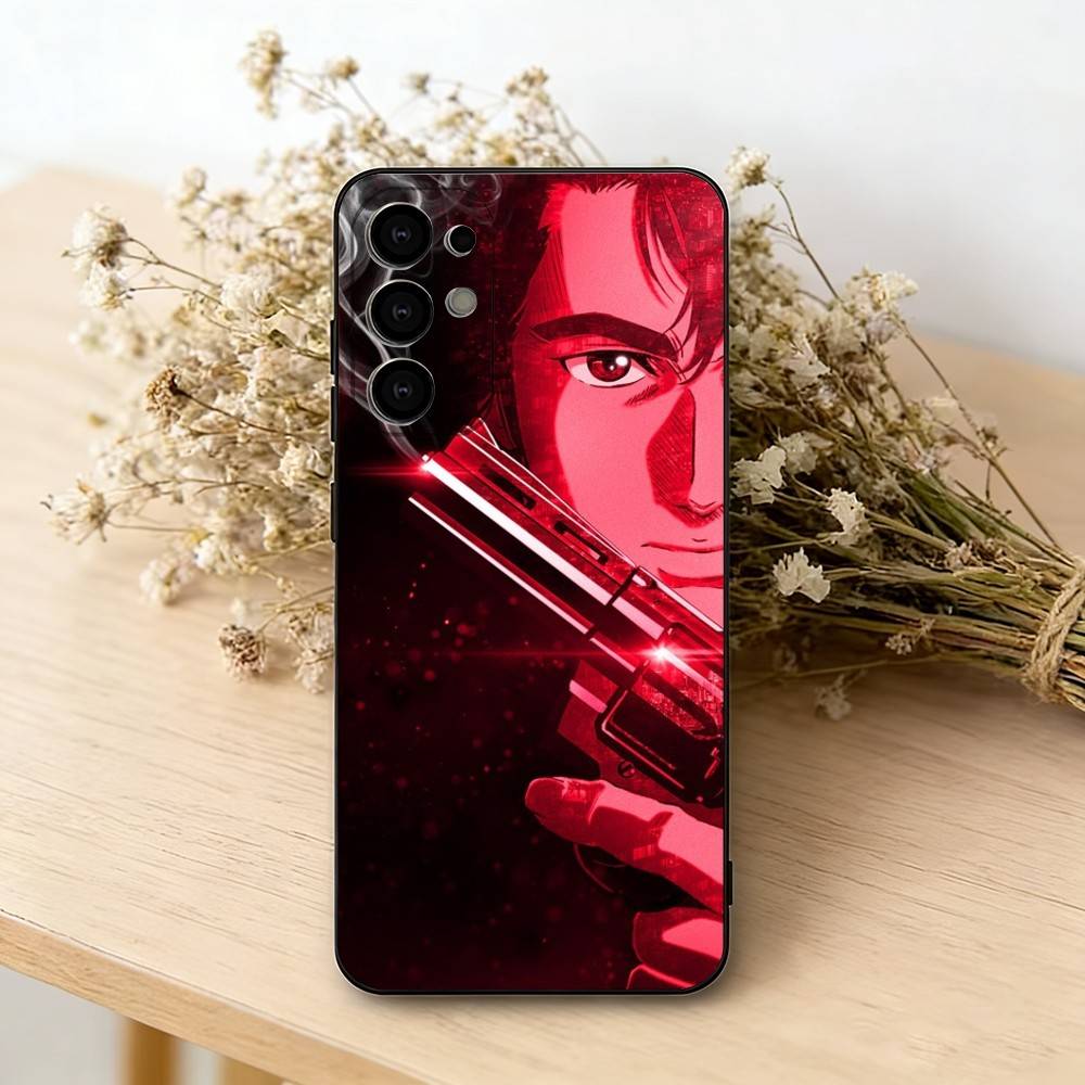 

R-Retro City Hunter Comic Phone Case Black Silicone Soft For Samsung S25,S24,S21,S22,S23,S30,Ultra,S20,Plus,Fe,Lite Samsung S21lite