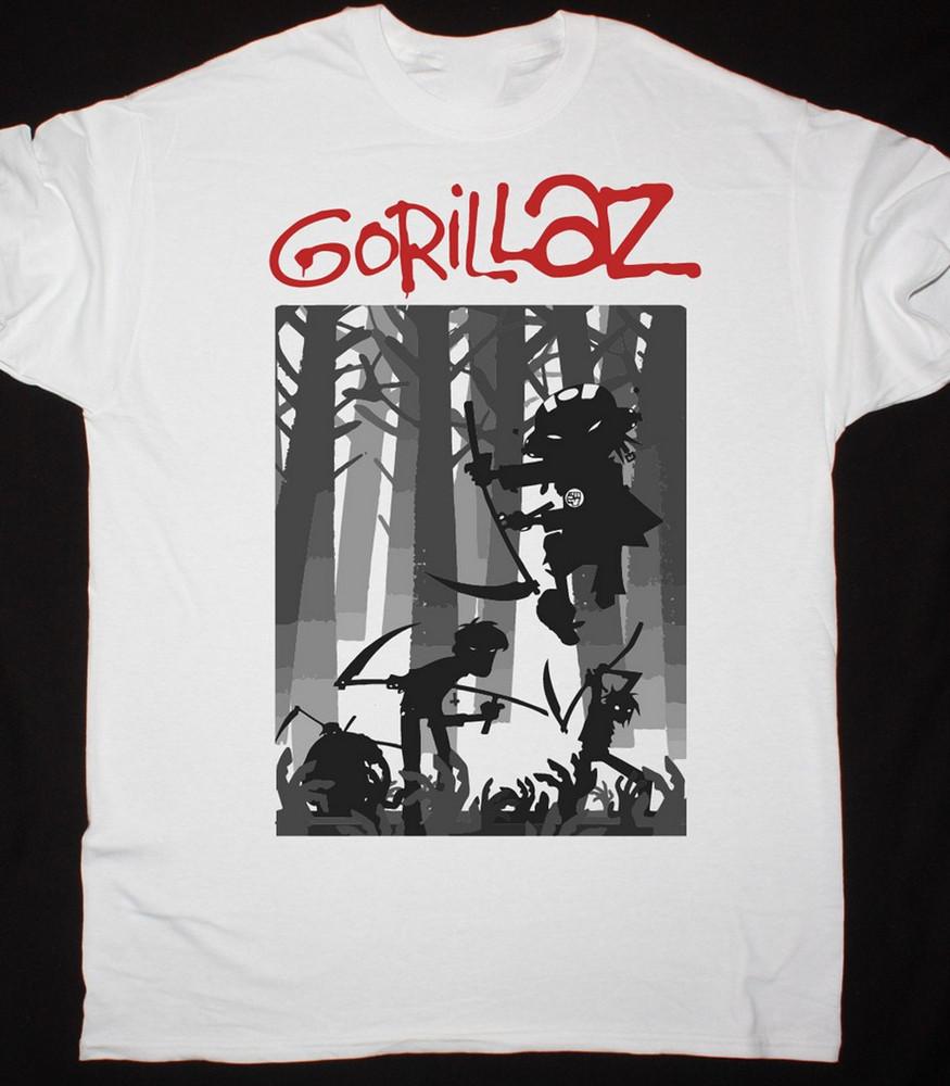 HOT NEW Gorillaz band T-shirt whitE uNIOSEX aLL sIZES S-5XL Unisex T-Shirt XXXXL