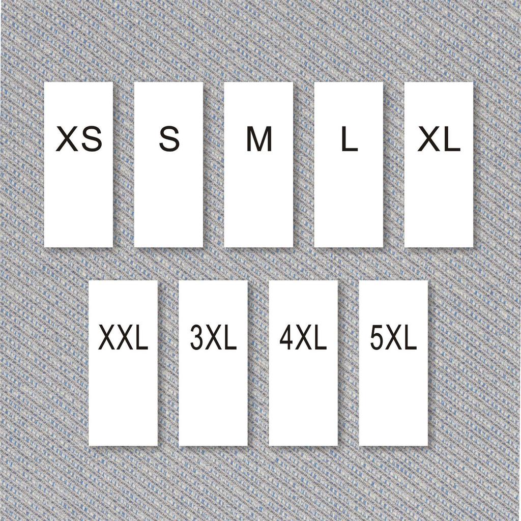 Universal Customizable Size & Care Labels for Clothing and Underwear