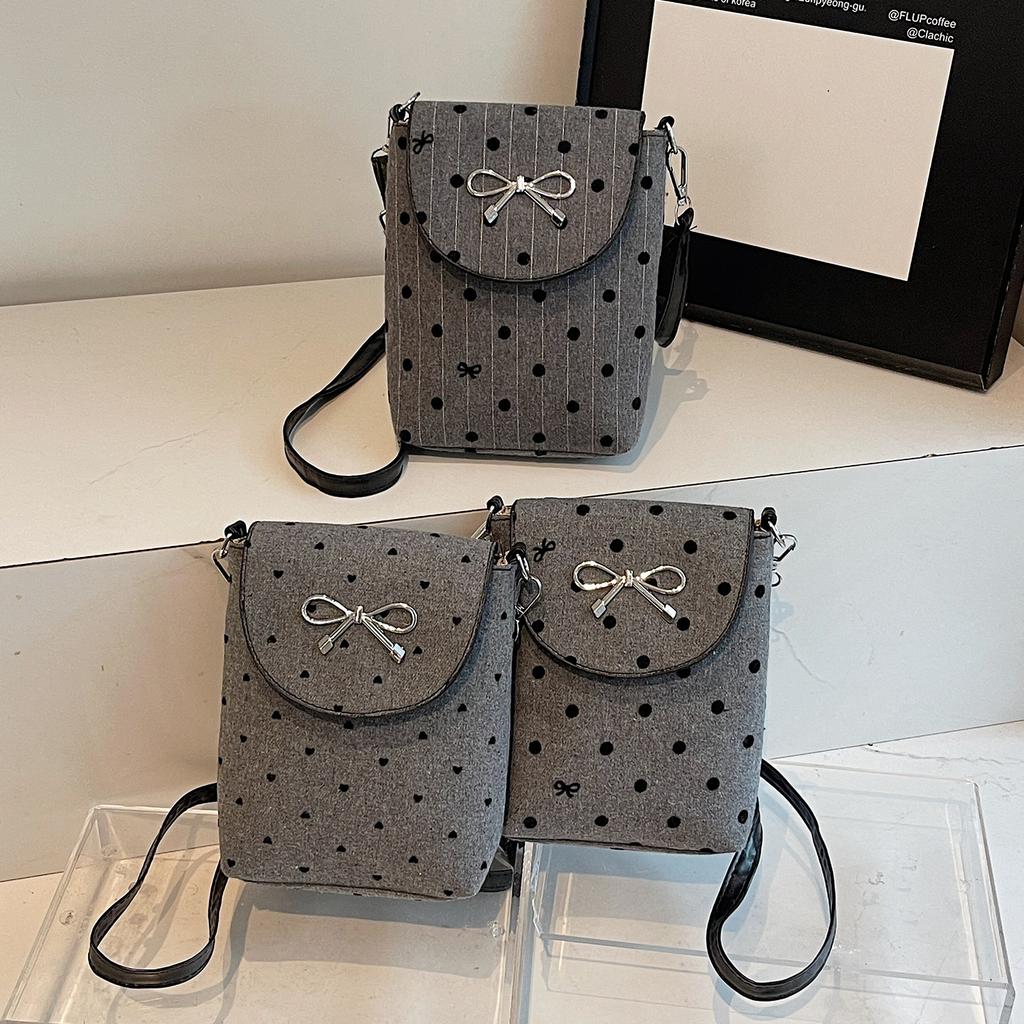 A Niche Design Bow Polka Dot Crossbody Bag, A Fashionable Small Crossbody Bag, and A Simple Commuting Phone Bag