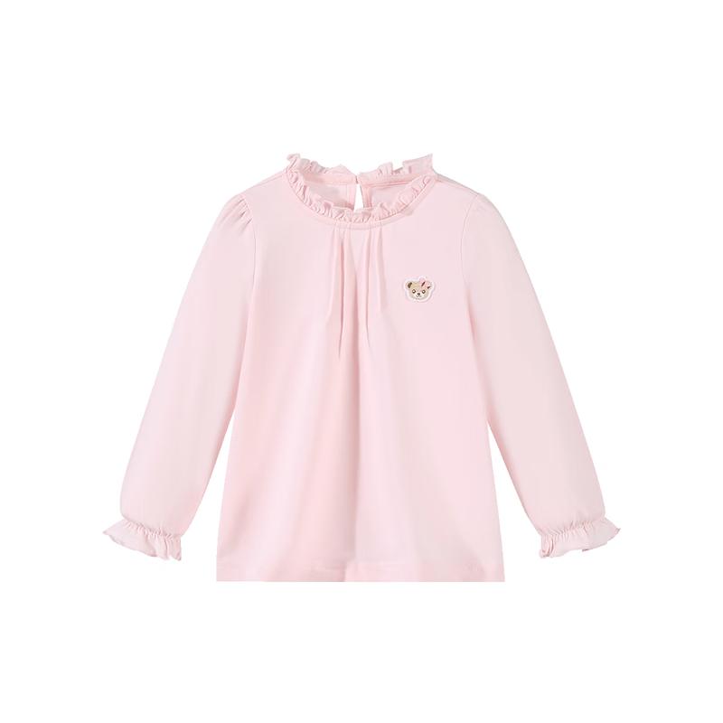 Classic Teddy Girls' Ruffled Collar Long-Sleeve T-Shirt
