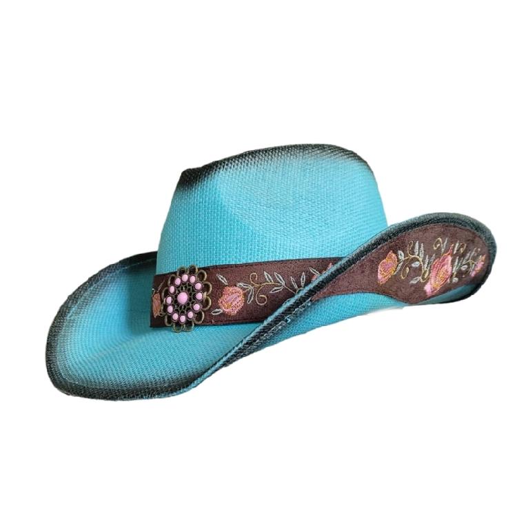 Blumenhütebänder Dekorative Stickerei für Cowboyhüte Stroh-Fedora und Panama-Stile Ersatz