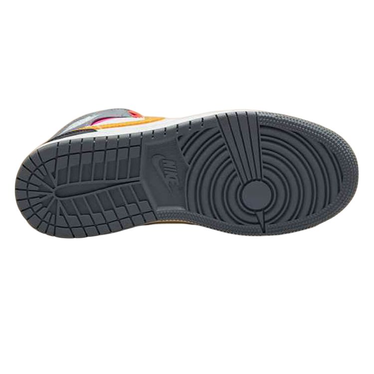 Air Jordan 1 Mid SE GS Flerfarget Barnesneakers Hvit Taxi Mørk-Skygge FN1190-100