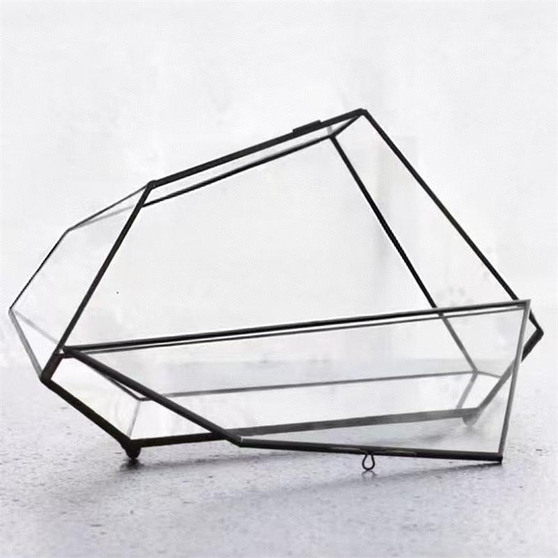 Micro Rainforest Landscape Ecological Geometric Glass Terrarium Tabletop Moss Fern Plant Glass Vase Container Table Greenhouse