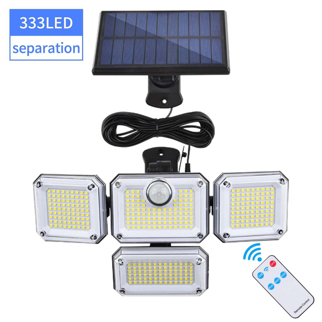 Waterproof Solar Powered Outdoor Light Motion Sensor 2000LM 333 LED Security Street Lamp Sconce Spotlights for Garden Decoration