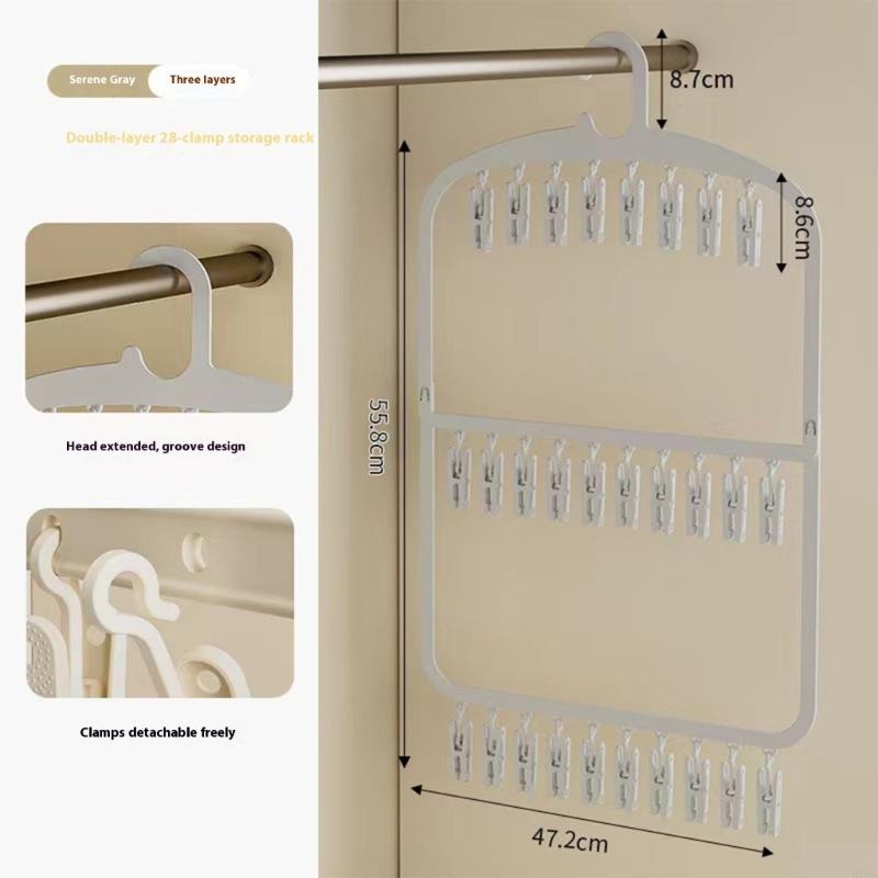 Durable Plastic Hanger Nonslip Grooves Foldable Design For Tight Storage Area HX6C