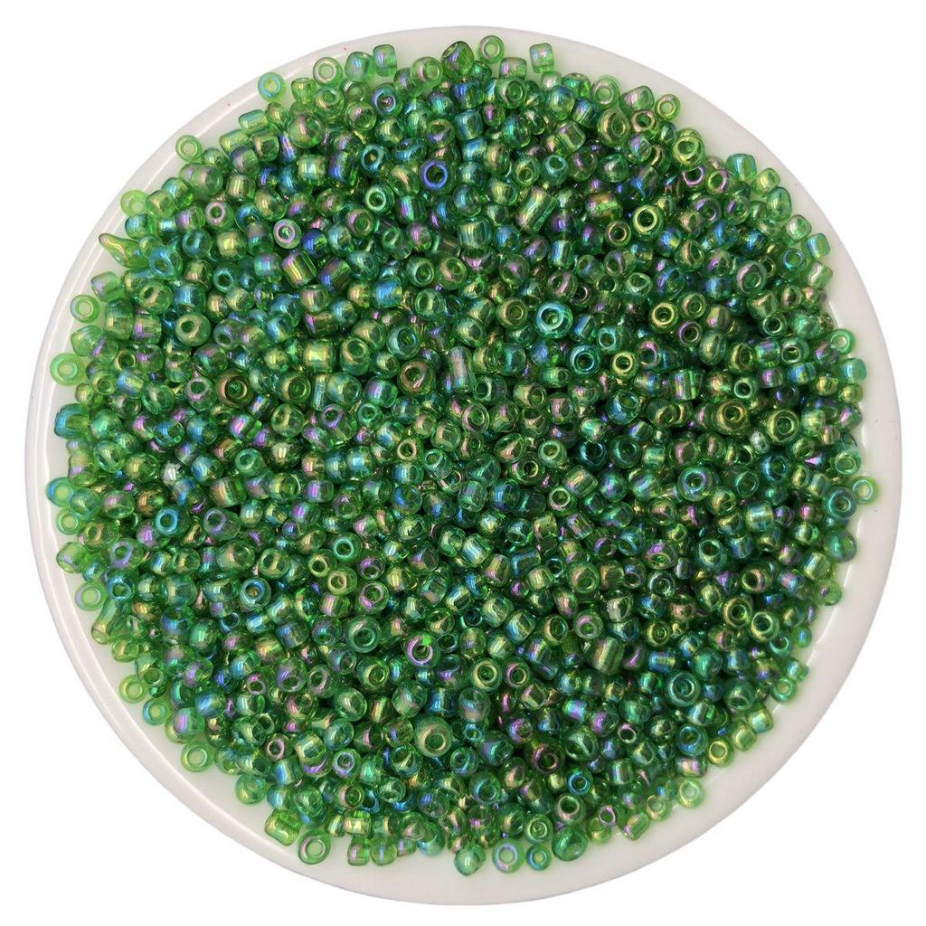 Solid Color 2/3/4mm Glass Seed Beads, Silver Lined, Dyed AB Cream, Round for Handmade Beading & Bracelets.