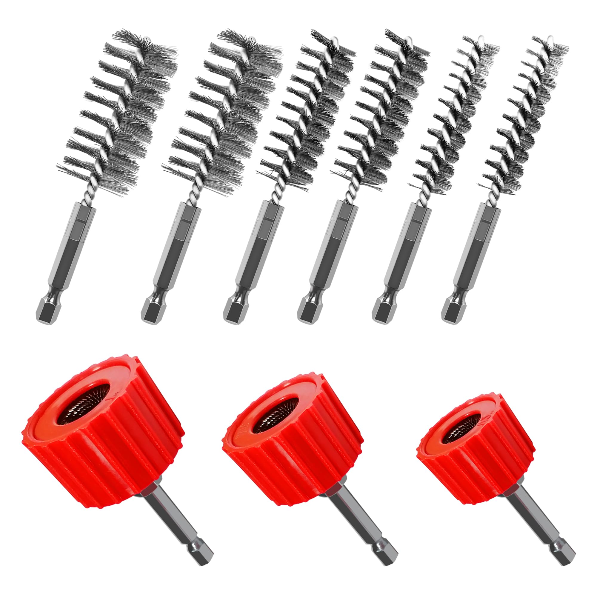 

9 Pieces Of Metal External Pipe Grinder Pipe Cleaning Brush Polishing/Rust Removal Tool Home Stainless Steel Cleaning Brush