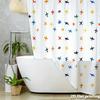 Colorful Retro Airplane Shower Curtain – Multicolor Planes & Stars, 2D Flat Print, Polyester, 70.8"X70.8"Inches