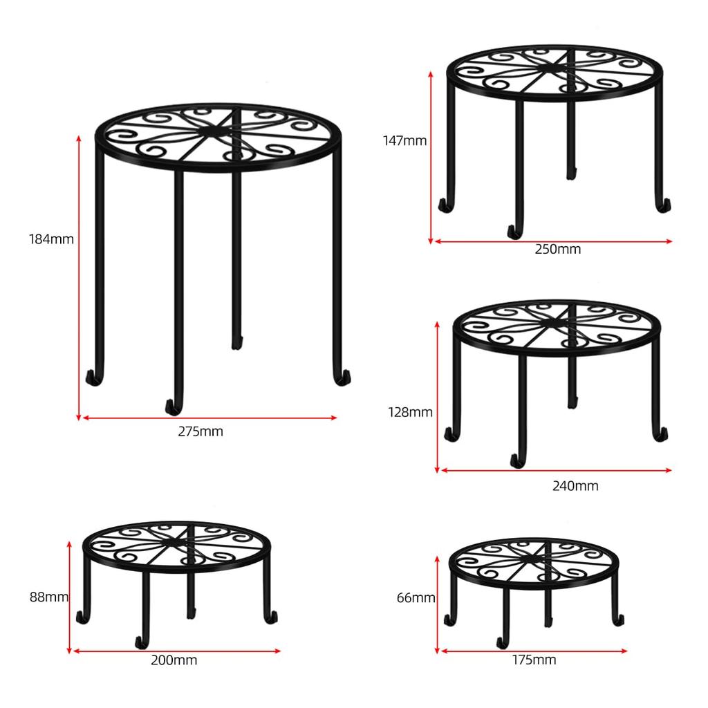Set of 5 beautiful metal flower 5 different sizes of large iron flower indoor and outdoor decorative circular layered plant suitable for home and