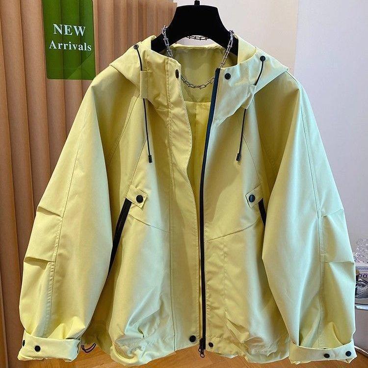 Trendy Plus Size Hooded Baseball Windbreaker Jacket – European Style