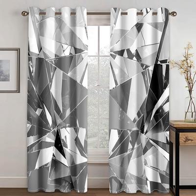 Broken Mirror Crystal Curtains How Pattern Suitable for Office Living Room Bedroom Kitchen Balcony 2 Pcs