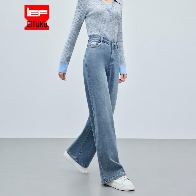 IEF Women s High-Waist Denim Wide-Leg Pants L