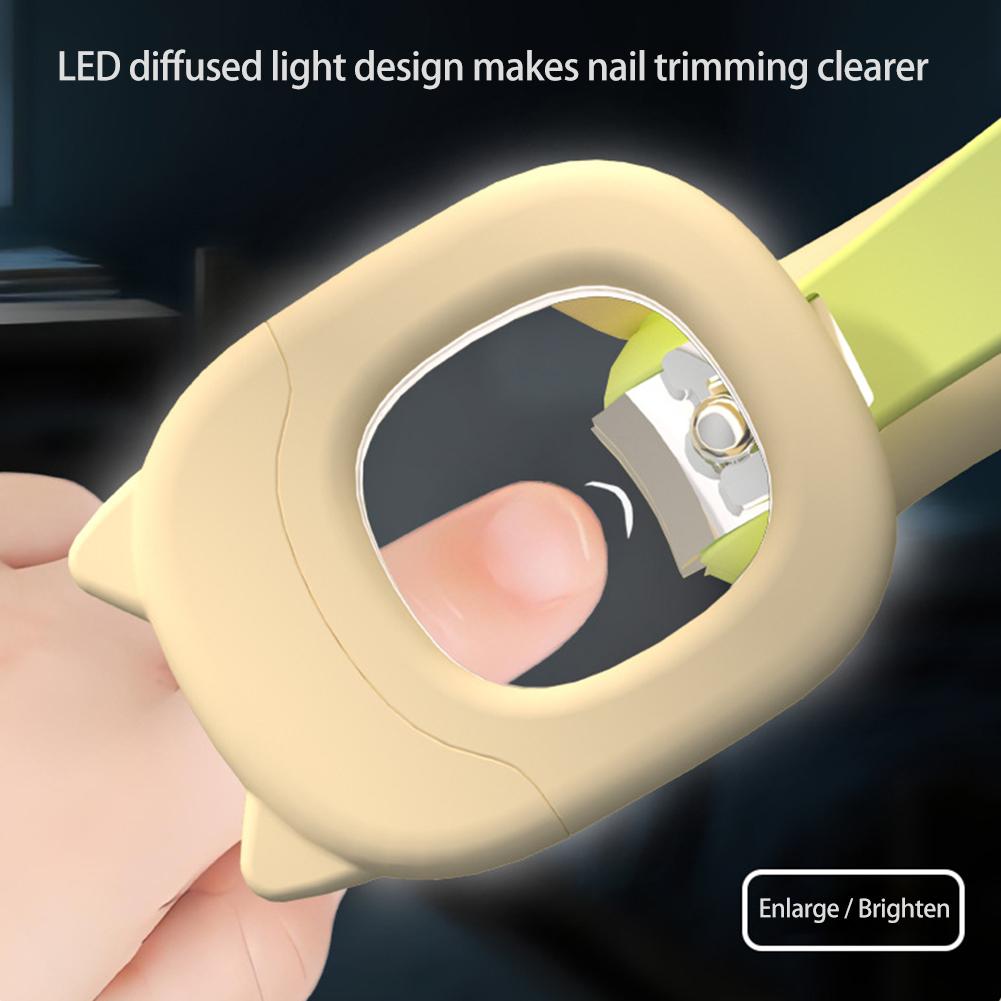 Children's Nail Clippers Stainless Steel Nail Clippers Splash Proof Nail Clippers with Magnifying Glass LED Lights