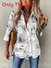 Landscape Pattern Long Sleeve Shirt With Pockets For Casual Wear