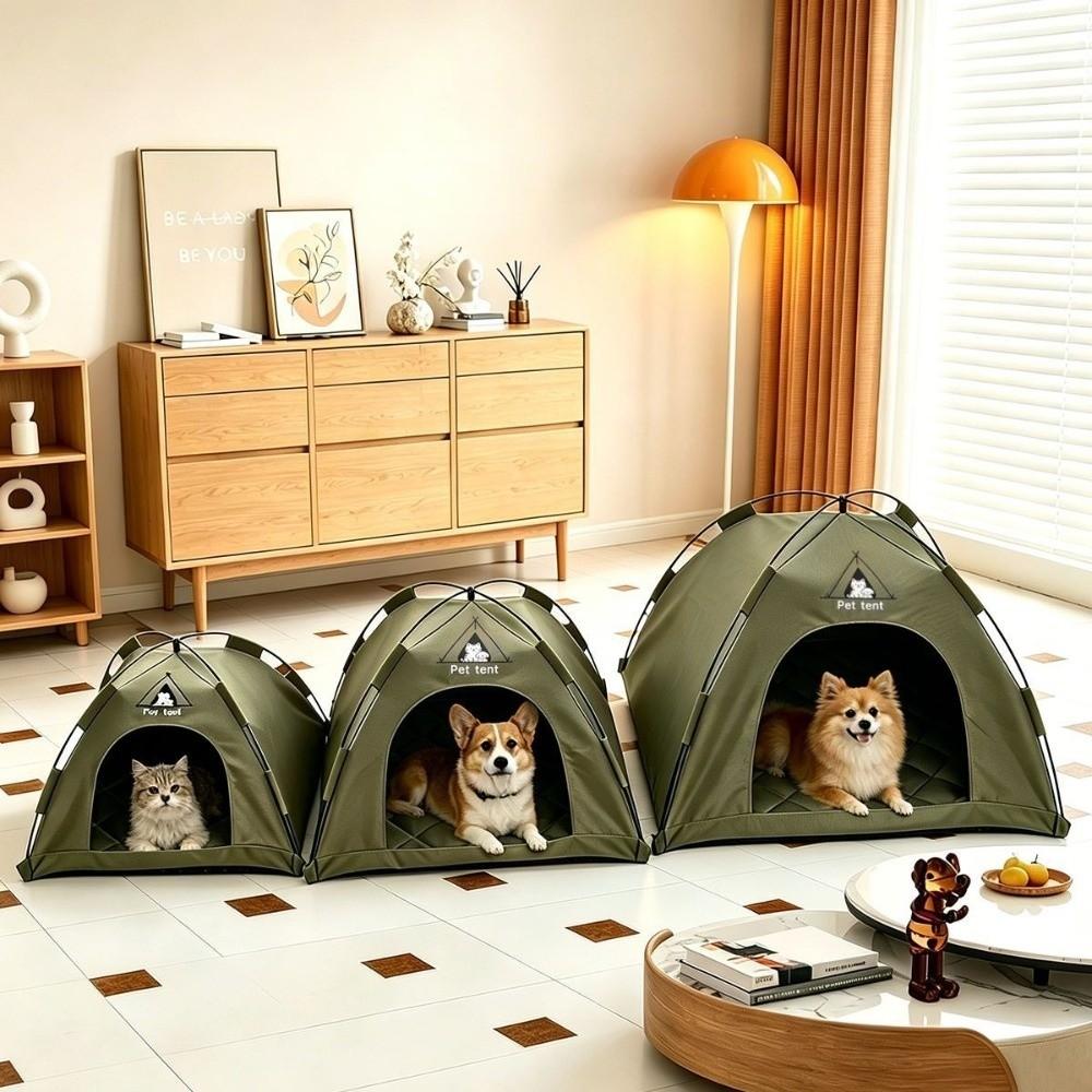Pet Cage Breathable Pet Tent House Comfortable with Double-sided Mat Feral Cat Shelter Portable Folding Cat House Travel