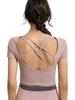 Quick-Drying Sports T-shirt with Chest Pads & Cross-Back Design for Running & Yoga