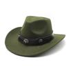 Western Cowboy Felt Hat Tibetan Top Hat Men'S And Women'S Jazz Hat, Woolen Hat