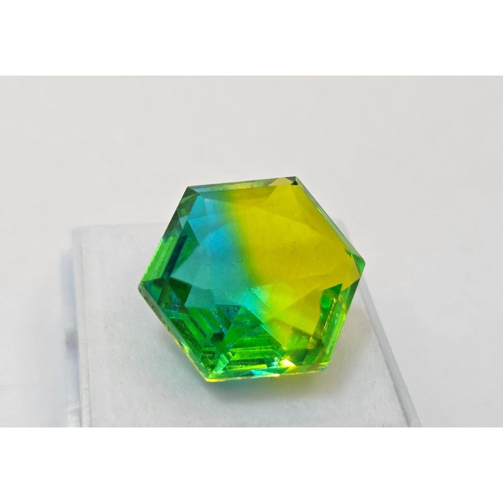 Beautiful Natural Ametrine Bi-Color 20+ Ct Hexagon Cut Certified Loose Gemstone