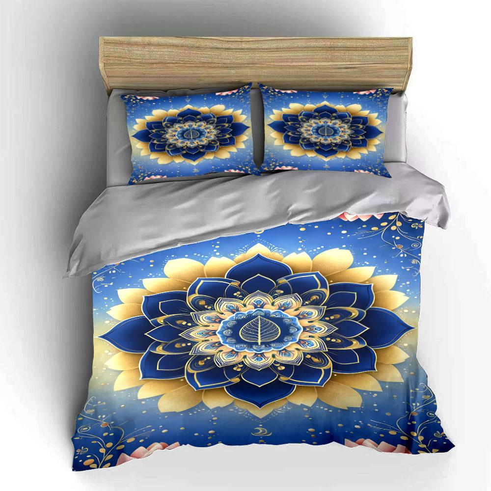 Mandala with Floral Elements. Bedding Sets Duvet Cover Sets Duvet Covers Pillowcases(1 * Duvet Cover 2 * Pillowcases, Without Duvet Insert)
