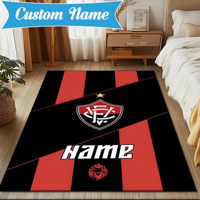 Custom Name Flamengo Crest Artwork Rug Game Carpet, Floor Mat for Bedroom Living Room Entryway Rug, Home Decor Idea Gift for Christmas Birthday