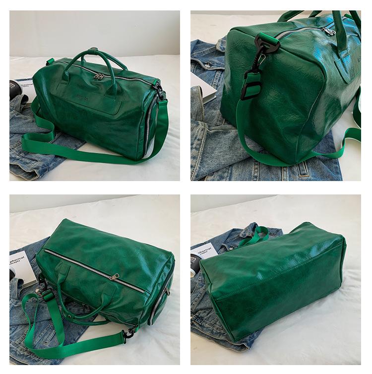 Unisexowa Torba Sportowa Duffle ze Skóry PU na Biznes, Jogę lub Pływanie - Duża Pojemność, Styl do Ręki/na Ramię