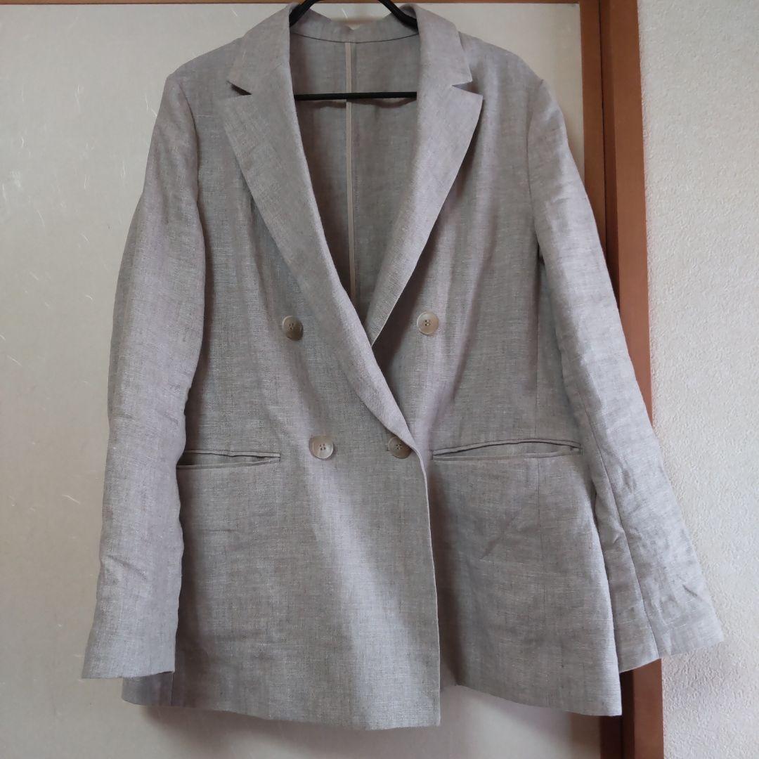 SLOBE IENA Beige Linen Tailored Jacket Hand Washable