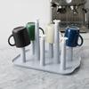 6-Fächer Kunststoff-Tassen-Trockenständer mit Abtropfschale Platzsparender Arbeitsplatten-Organizer für Tassen Gläser BPA-Frei Küchen-Aufbewahrungsständer