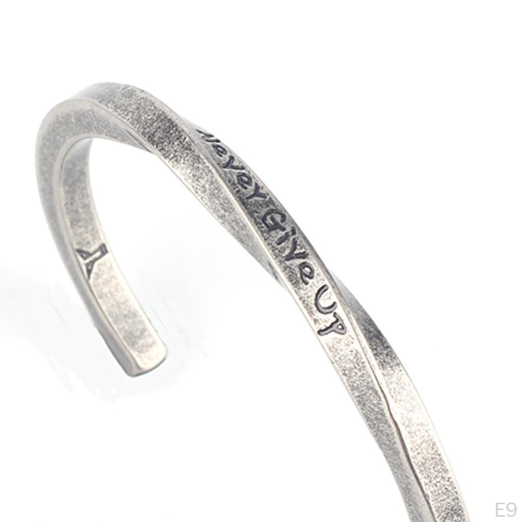 Cuff Bangle Bracelet Birthday Gifts for Women Men Stainless Steel Impressed Statement