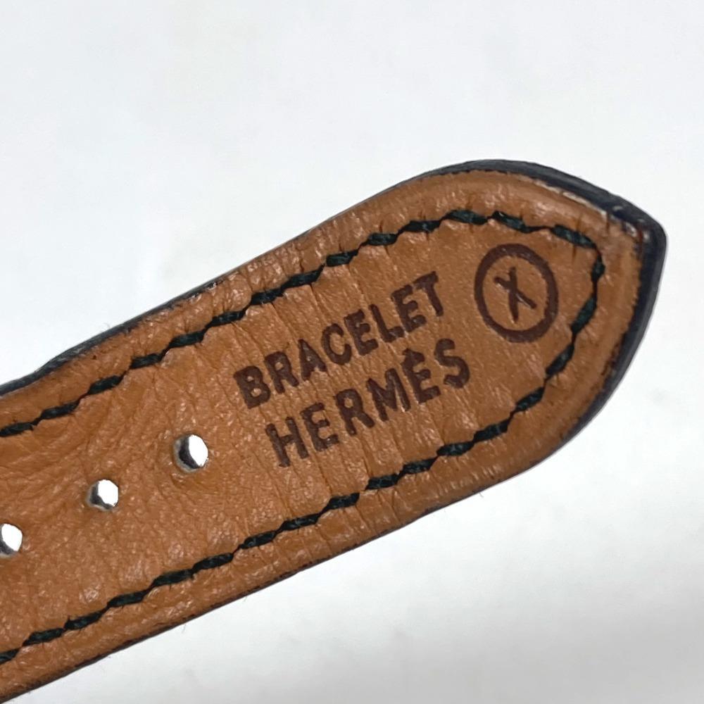 HERMES Medor Quartz Bracelet Watch Watch Clock Wristwatch Leather Black