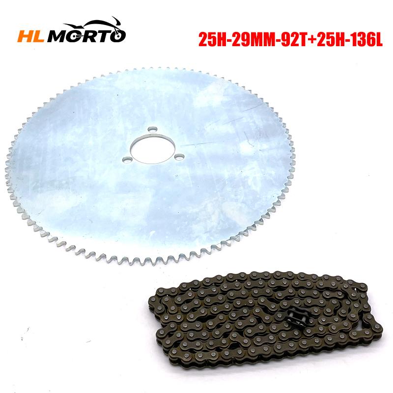 25H Chain 80T 92T Tooth 29mm Rear Sprocket 136L Link Chain For 47CC 49CC Mini Moto ATV Quad Dirt Pit Pocket Bike