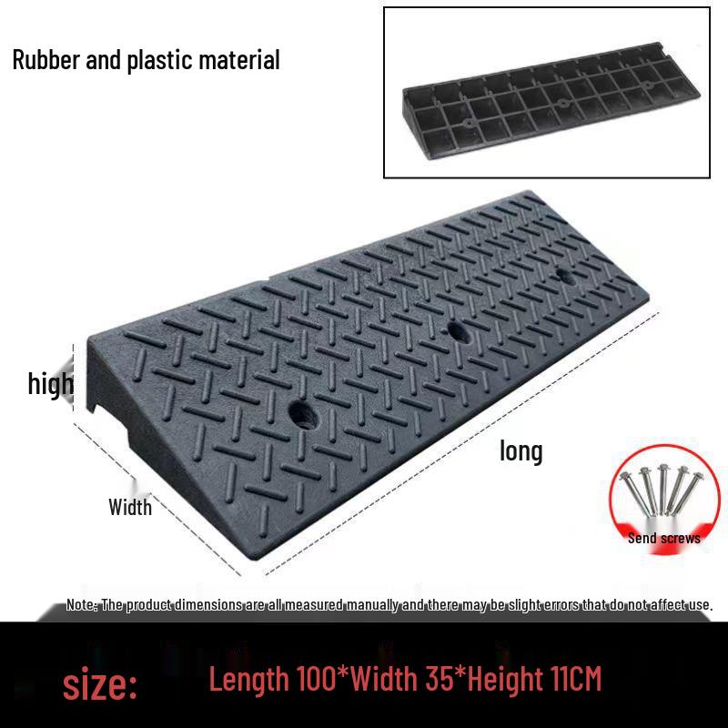 Curb and Threshold Ramp Mat - Rubber Slope for Home or Car Use