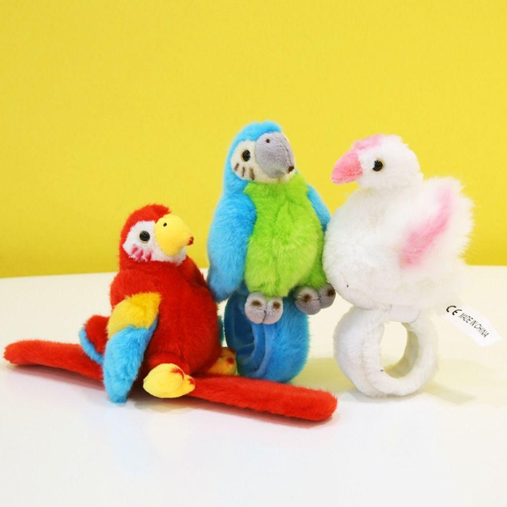 Hand Ring Plush Bird Hand Ring Toy with Clap Circle Parrot Bracelet Plush Toy  New Year Gift