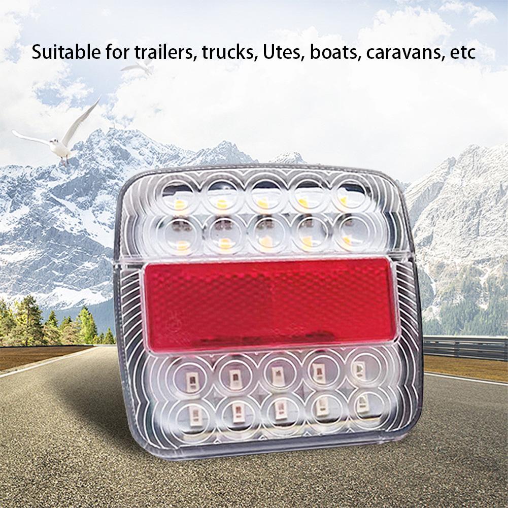 2Pcs Trailer Tail Lights 26 LED Stop Tail Lights 12V Rear Reverse Brake Stop Lamp Car Number Plate Light for Truck Van