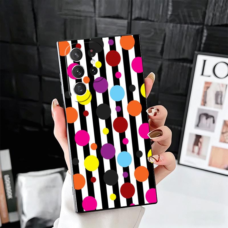 Polka Dots Art Fashion Desgin Soft Phone Case for Samsung Galaxy S26 S25 Edge S24 Ultra S23 Plus S22 S21 FE S20 Black Cover Back