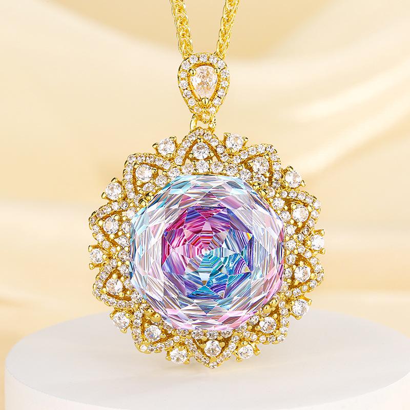 

Ювелирные изделия Медное основание Позолоченное Розовый Чепала Зеленый Винтажный Золотой Подвеска Главный камень 18 мм