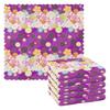 Kitchen Cloth Floral Pattern Japanese Style Purple Cute Wiping Absorbent Quick-drying Stain Removal Dishcloth 6-piece Set Dish Towel Stylish Cleaning