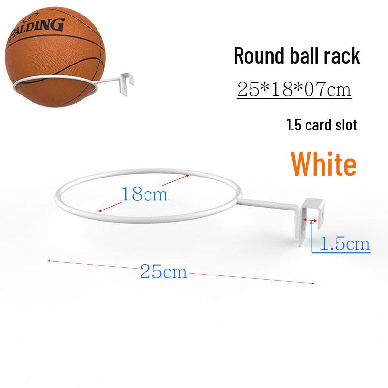 White Iron Basketball Display Stand - Economical & Practical Design