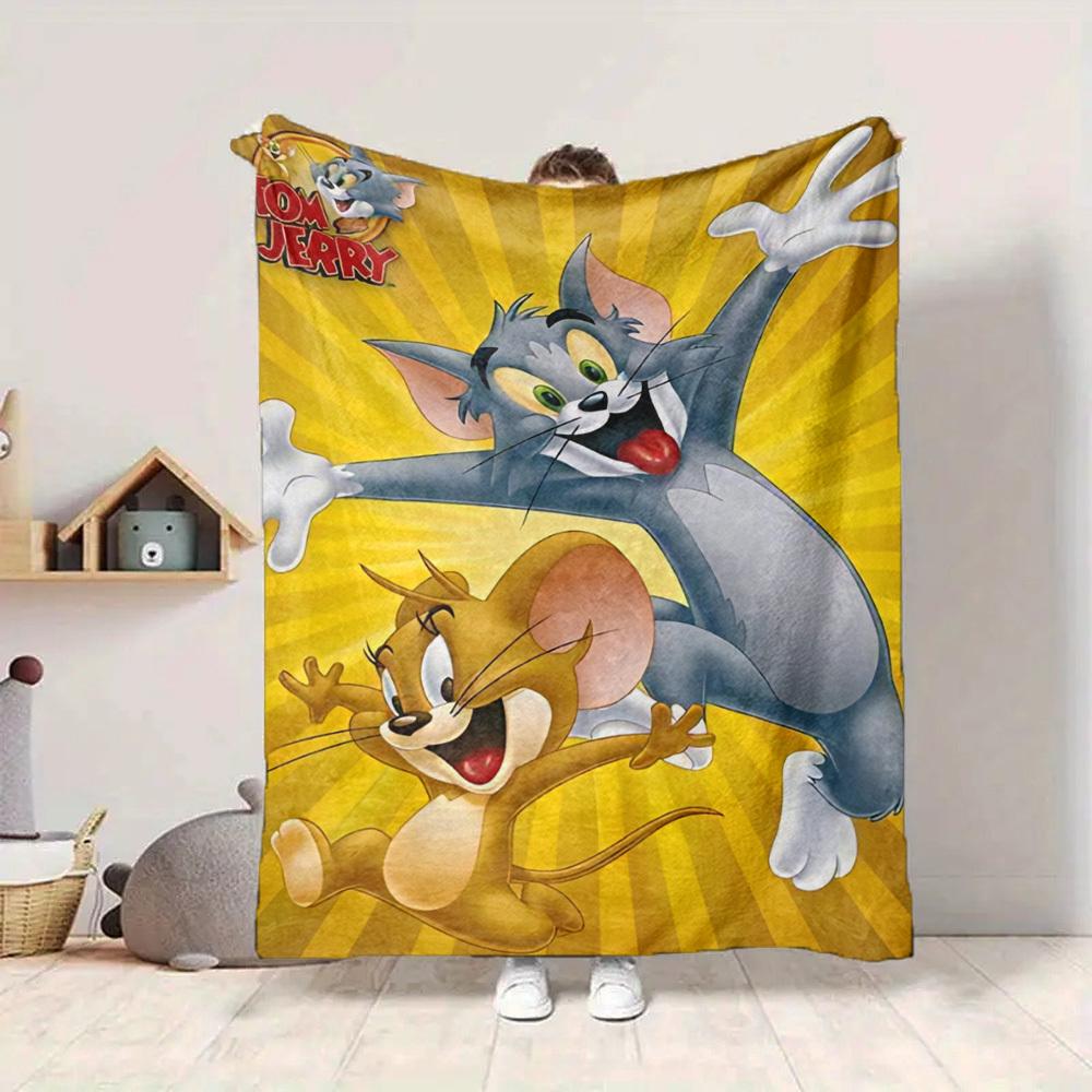 1pc Tom Jerry Blanket Lightweight Flannel Throw For Sofa, Bed, Travel, Livingroom, Office, Couch, Chair, And Bed