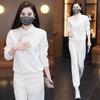 Chinesischer Lässiger Sportanzug für Damen, Mode für Frühling und Herbst, Sweatshirt mit nationalem Schnallenverschluss, Zweiteiliges Set mit Leggings und Hosen