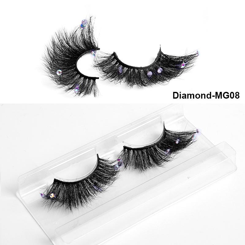 3D Three-Dimensional High Imitation Mink Hair With Diamond False Eyelashes, Natural Thick Grafted Eyelashes